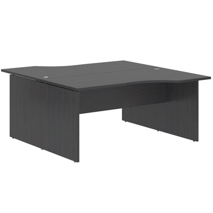 L SHAPE CLUSTER OF 02 WORKSTATION, MADE IN E1 LAMINATE CHIPBOPARD, WITH WOODEN MODESTY PANEL AND LEGS by Treejar | Souqify