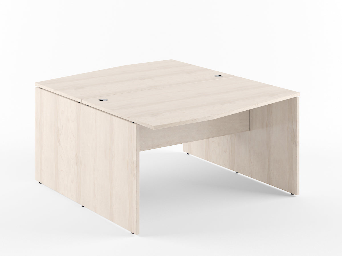 L SHAPE CLUSTER OF 02 WORKSTATION, MADE IN E1 LAMINATE CHIPBOPARD, WITH WOODEN MODESTY PANEL AND LEGS by Treejar | Souqify