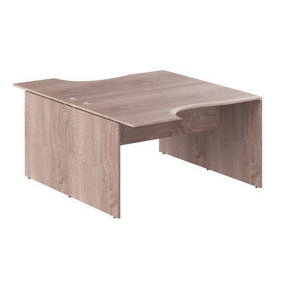 L SHAPE CLUSTER OF 02 WORKSTATION, MADE IN E1 LAMINATE CHIPBOPARD, WITH WOODEN MODESTY PANEL AND LEGS by Treejar | Souqify