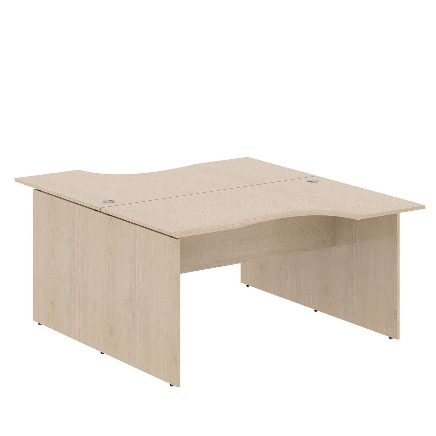L SHAPE CLUSTER OF 02 WORKSTATION, MADE IN E1 LAMINATE CHIPBOPARD, WITH WOODEN MODESTY PANEL AND LEGS by Treejar | Souqify