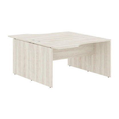L SHAPE CLUSTER OF 02 WORKSTATION, MADE IN E1 LAMINATE CHIPBOPARD, WITH WOODEN MODESTY PANEL AND LEGS by Treejar | Souqify