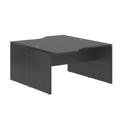 L SHAPE CLUSTER OF 02 WORKSTATION, MADE IN E1 LAMINATE CHIPBOPARD, WITH WOODEN MODESTY PANEL AND LEGS by Treejar | Souqify