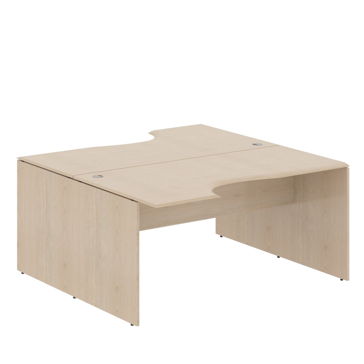 L SHAPE CLUSTER OF 02 WORKSTATION, MADE IN E1 LAMINATE CHIPBOPARD, WITH WOODEN MODESTY PANEL AND LEGS by Treejar | Souqify
