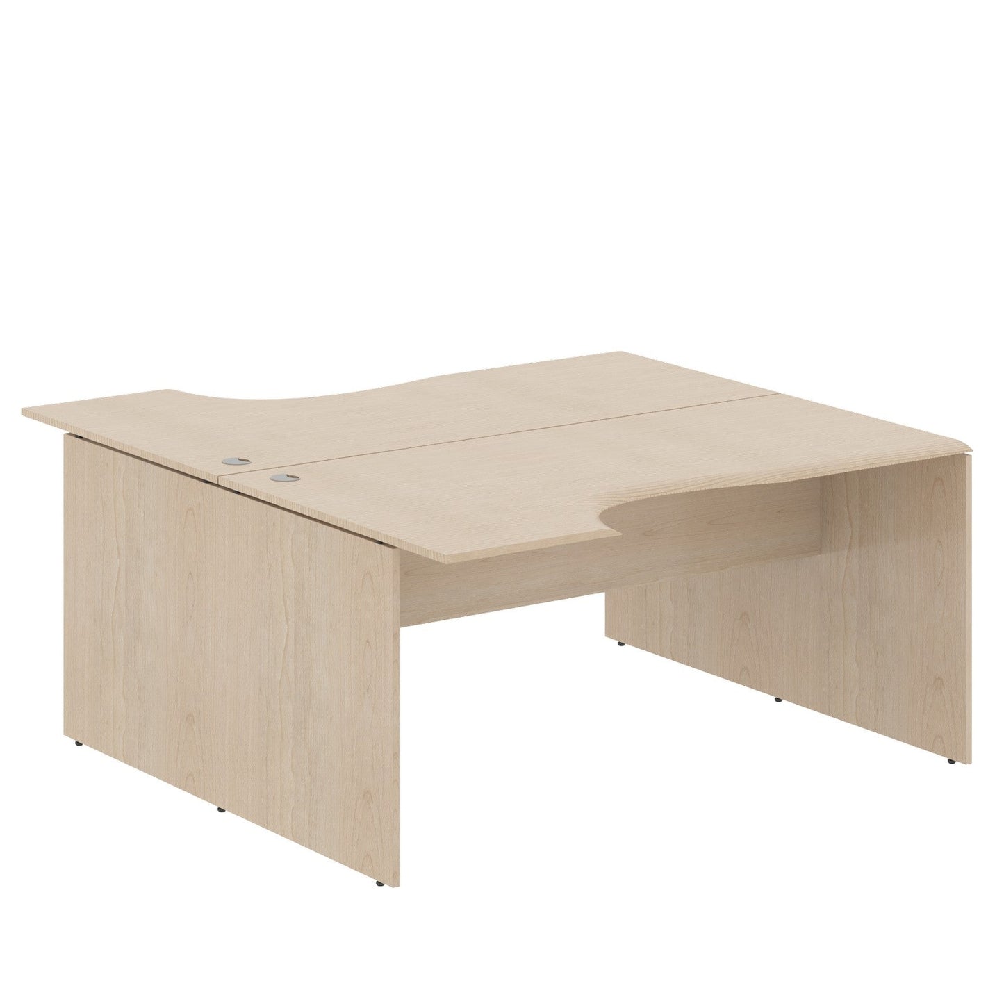 L SHAPE CLUSTER OF 02 WORKSTATION, MADE IN E1 LAMINATE CHIPBOPARD, WITH WOODEN MODESTY PANEL AND LEGS by Treejar | Souqify