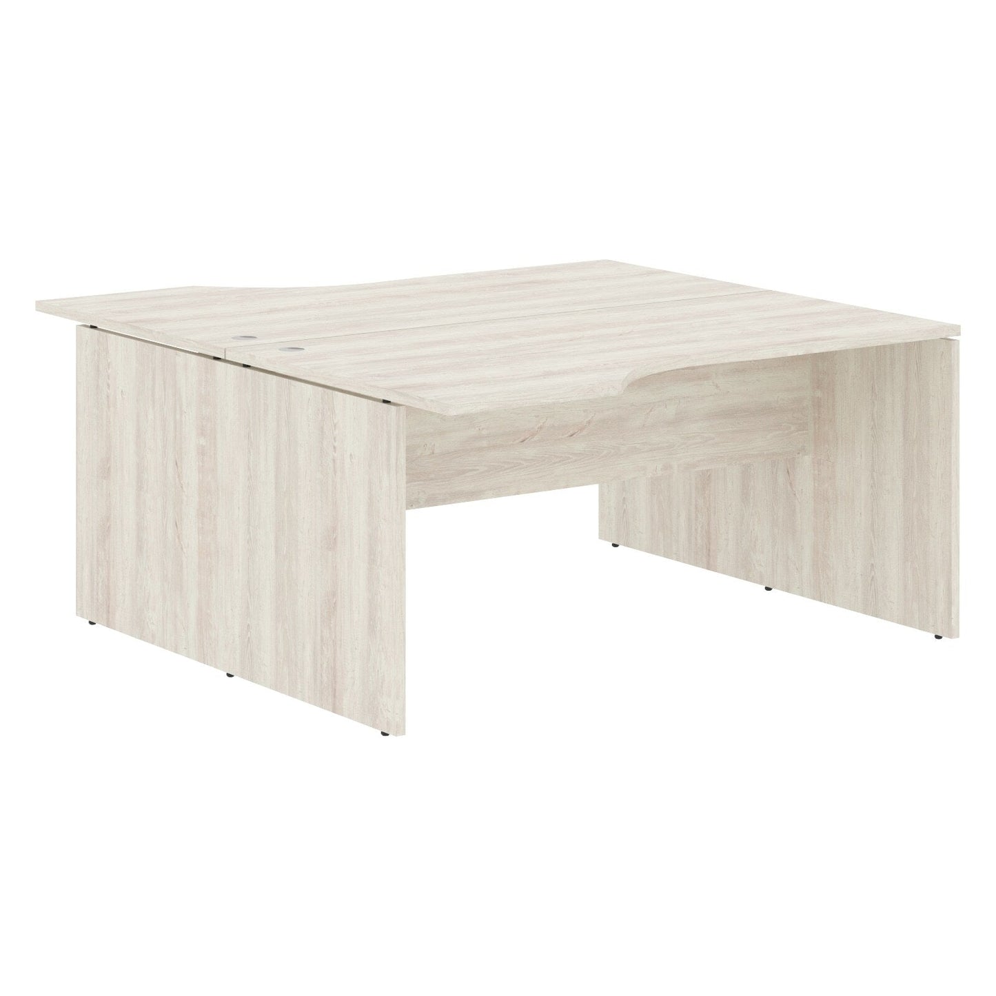 L SHAPE CLUSTER OF 02 WORKSTATION, MADE IN E1 LAMINATE CHIPBOPARD, WITH WOODEN MODESTY PANEL AND LEGS by Treejar | Souqify