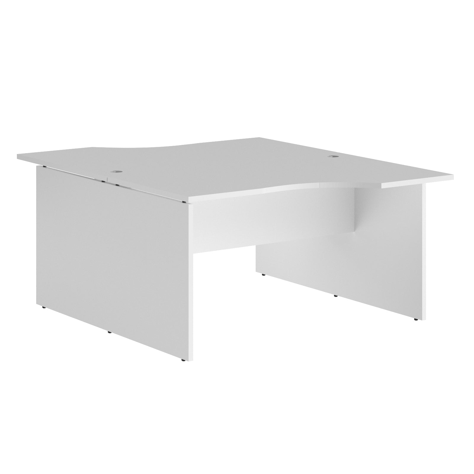 L SHAPE CLUSTER OF 02 WORKSTATION, MADE IN E1 LAMINATE CHIPBOPARD, WITH WOODEN MODESTY PANEL AND LEGS by Treejar | Souqify