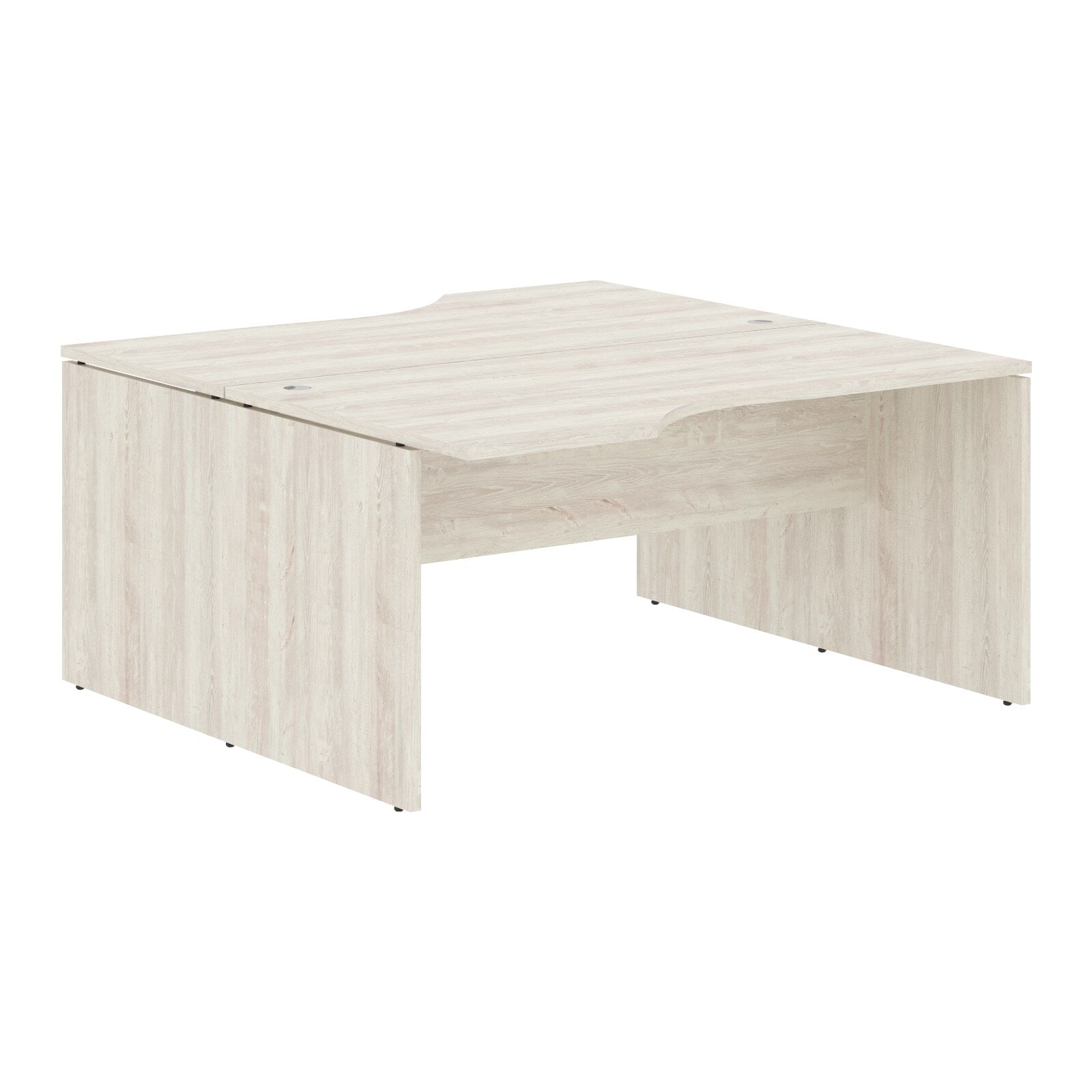 L SHAPE CLUSTER OF 02 WORKSTATION, MADE IN E1 LAMINATE CHIPBOPARD, WITH WOODEN MODESTY PANEL AND LEGS by Treejar | Souqify