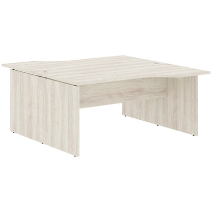 L SHAPE CLUSTER OF 02 WORKSTATION, MADE IN E1 LAMINATE CHIPBOPARD, WITH WOODEN MODESTY PANEL AND LEGS by Treejar | Souqify