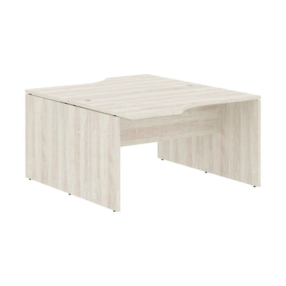 L SHAPE CLUSTER OF 02 WORKSTATION, MADE IN E1 LAMINATE CHIPBOPARD, WITH WOODEN MODESTY PANEL AND LEGS by Treejar | Souqify