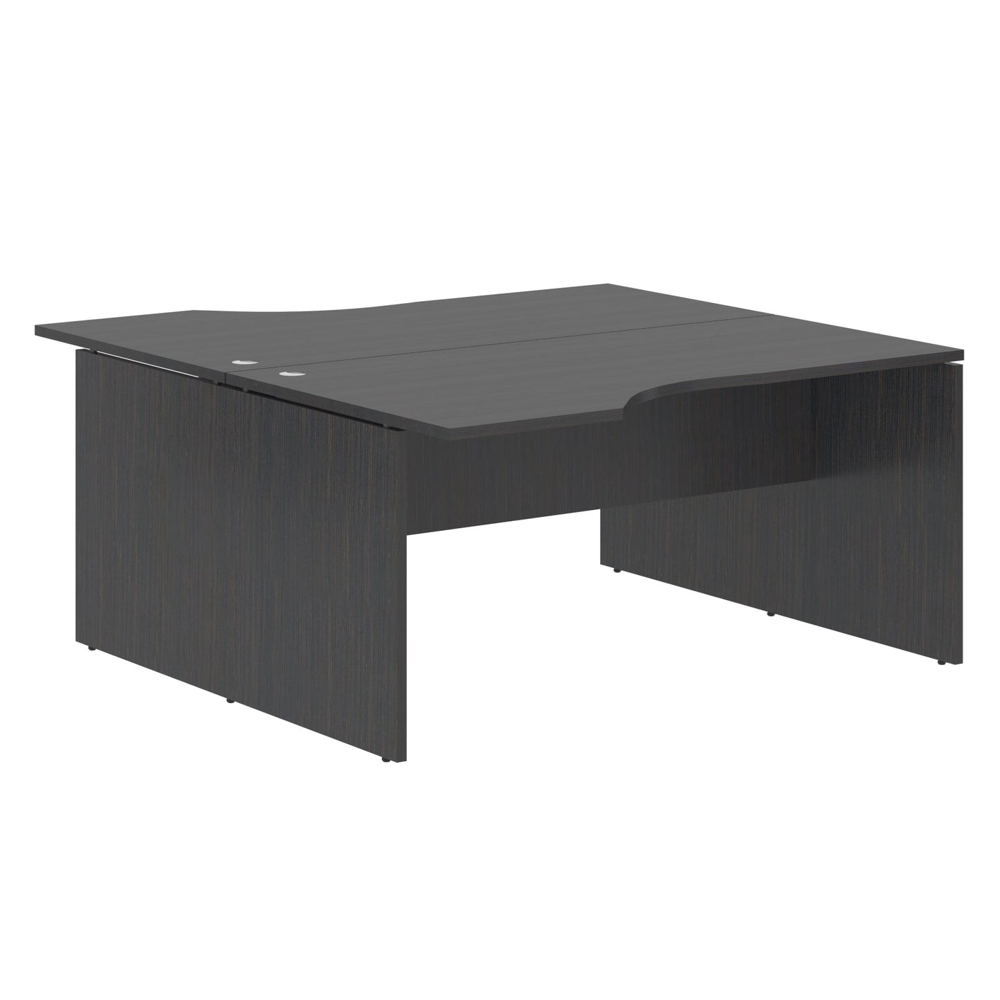 L SHAPE CLUSTER OF 02 WORKSTATION, MADE IN E1 LAMINATE CHIPBOPARD, WITH WOODEN MODESTY PANEL AND LEGS by Treejar | Souqify