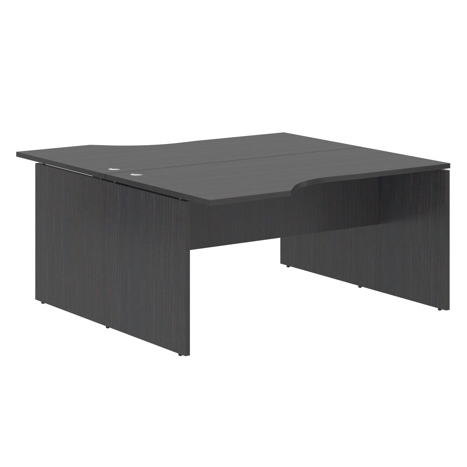 L SHAPE CLUSTER OF 02 WORKSTATION, MADE IN E1 LAMINATE CHIPBOPARD, WITH WOODEN MODESTY PANEL AND LEGS by Treejar | Souqify