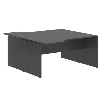 L SHAPE CLUSTER OF 02 WORKSTATION, MADE IN E1 LAMINATE CHIPBOPARD, WITH WOODEN MODESTY PANEL AND LEGS by Treejar | Souqify
