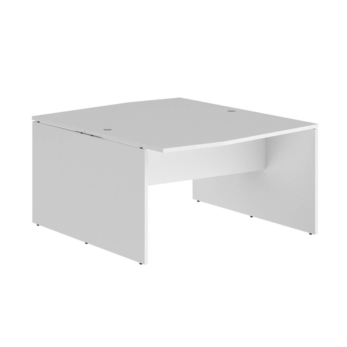 L SHAPE CLUSTER OF 02 WORKSTATION, MADE IN E1 LAMINATE CHIPBOPARD, WITH WOODEN MODESTY PANEL AND LEGS by Treejar | Souqify