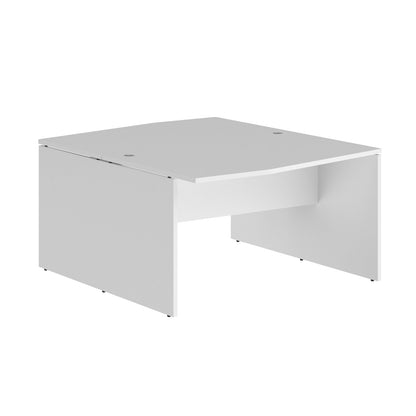 L SHAPE CLUSTER OF 02 WORKSTATION, MADE IN E1 LAMINATE CHIPBOPARD, WITH WOODEN MODESTY PANEL AND LEGS by Treejar | Souqify