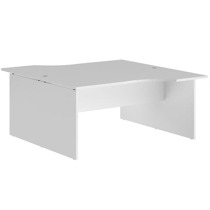 L SHAPE CLUSTER OF 02 WORKSTATION, MADE IN E1 LAMINATE CHIPBOPARD, WITH WOODEN MODESTY PANEL AND LEGS by Treejar | Souqify