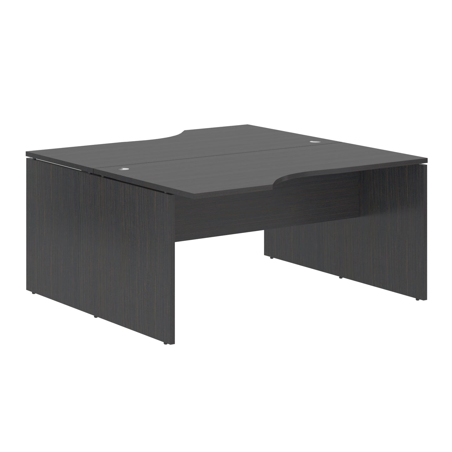 L SHAPE CLUSTER OF 02 WORKSTATION, MADE IN E1 LAMINATE CHIPBOPARD, WITH WOODEN MODESTY PANEL AND LEGS by Treejar | Souqify