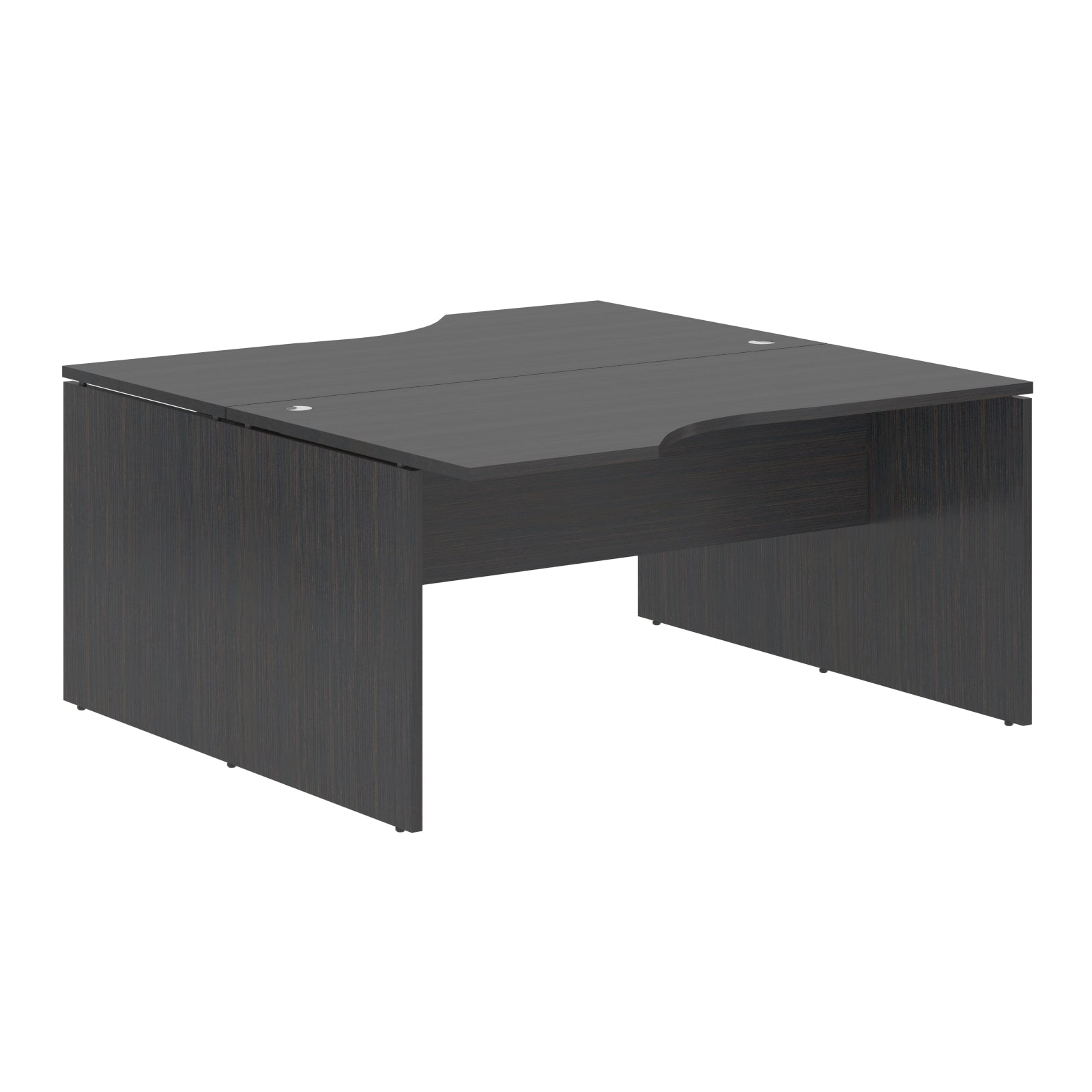 L SHAPE CLUSTER OF 02 WORKSTATION, MADE IN E1 LAMINATE CHIPBOPARD, WITH WOODEN MODESTY PANEL AND LEGS by Treejar | Souqify