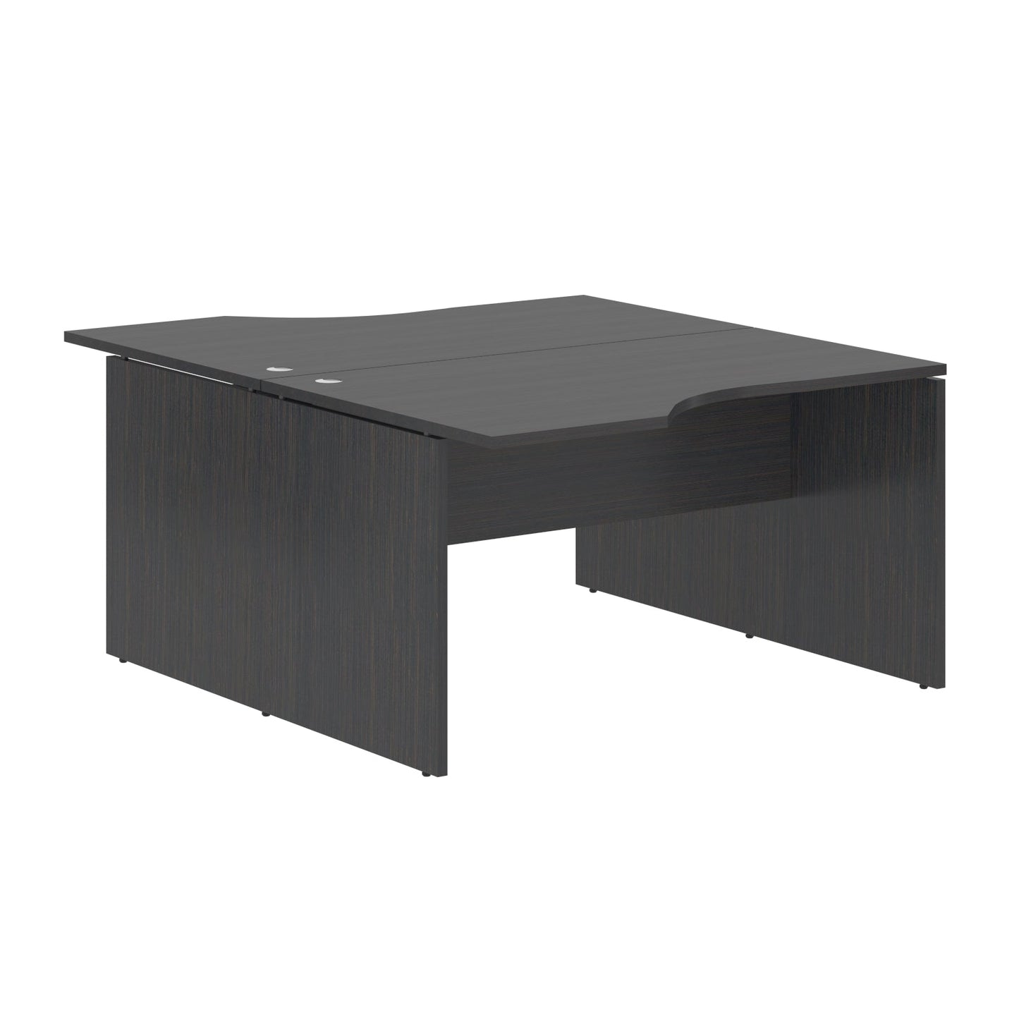 L SHAPE CLUSTER OF 02 WORKSTATION, MADE IN E1 LAMINATE CHIPBOPARD, WITH WOODEN MODESTY PANEL AND LEGS by Treejar | Souqify