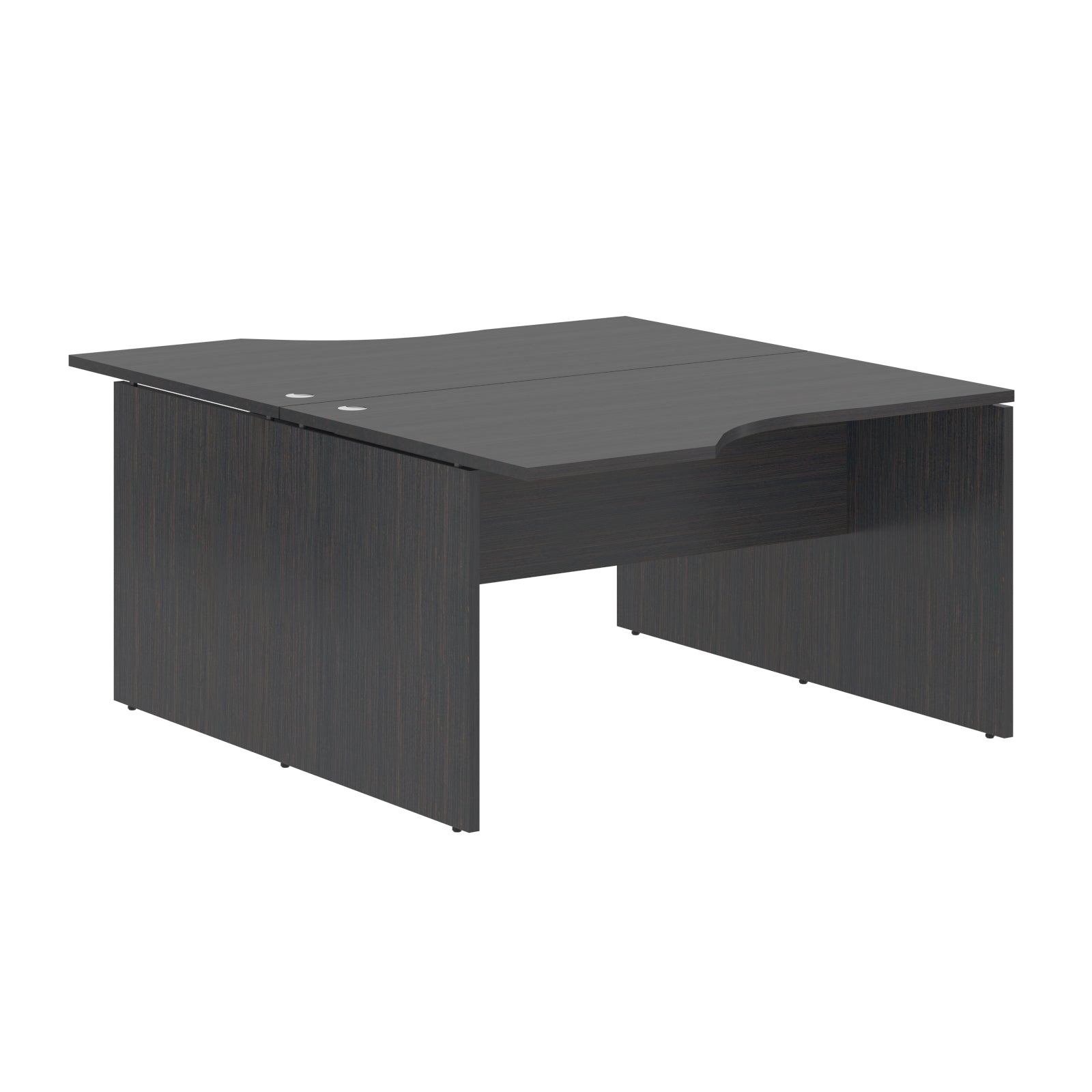 L SHAPE CLUSTER OF 02 WORKSTATION, MADE IN E1 LAMINATE CHIPBOPARD, WITH WOODEN MODESTY PANEL AND LEGS by Treejar | Souqify