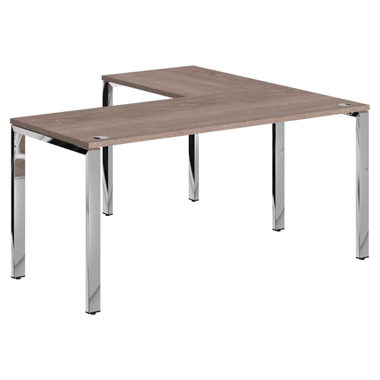 L SHAPE DESK MADE IN 25MM MFC TOP, E1 LAMINATE CHIPBOARD 40X20MM METAL GLOSSY FRAMES by Treejar | Souqify