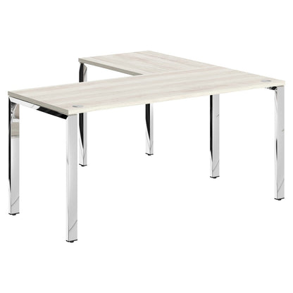 L SHAPE DESK MADE IN 25MM MFC TOP, E1 LAMINATE CHIPBOARD 40X20MM METAL GLOSSY FRAMES by Treejar | Souqify