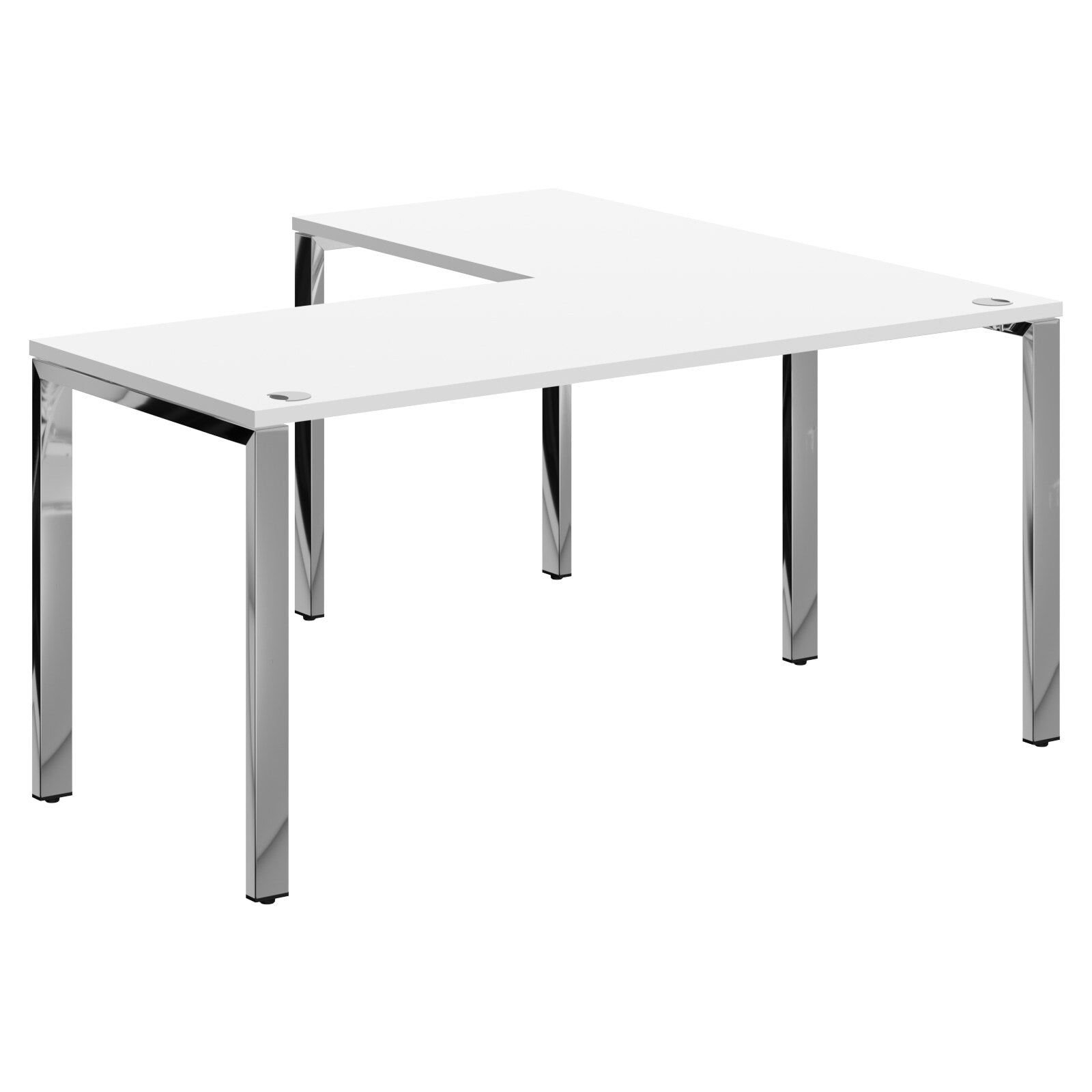 L SHAPE DESK MADE IN 25MM MFC TOP, E1 LAMINATE CHIPBOARD 40X20MM METAL GLOSSY FRAMES by Treejar | Souqify