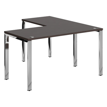 L SHAPE DESK MADE IN 25MM MFC TOP, E1 LAMINATE CHIPBOARD 40X20MM METAL GLOSSY FRAMES by Treejar | Souqify