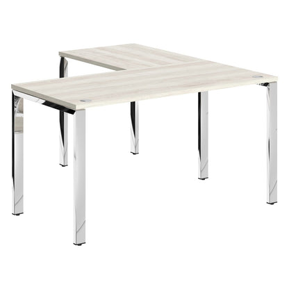 L SHAPE DESK MADE IN 25MM MFC TOP, E1 LAMINATE CHIPBOARD 40X20MM METAL GLOSSY FRAMES by Treejar | Souqify