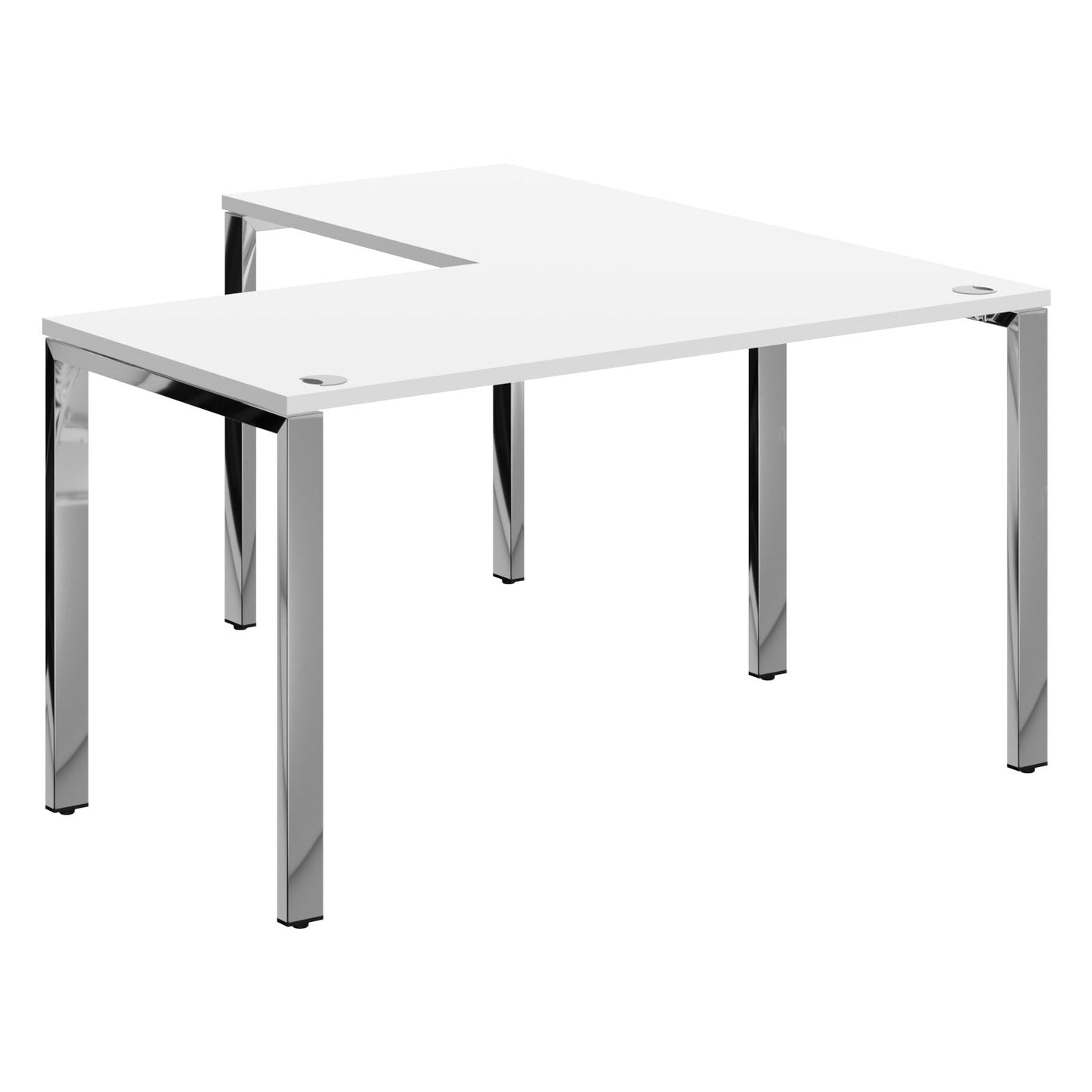 L SHAPE DESK MADE IN 25MM MFC TOP, E1 LAMINATE CHIPBOARD 40X20MM METAL GLOSSY FRAMES by Treejar | Souqify