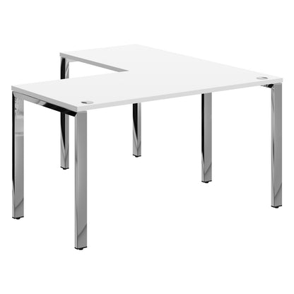 L SHAPE DESK MADE IN 25MM MFC TOP, E1 LAMINATE CHIPBOARD 40X20MM METAL GLOSSY FRAMES by Treejar | Souqify