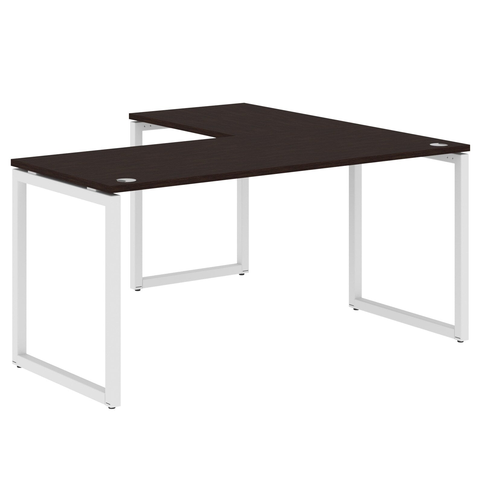 L SHAPE DESK MADE IN 25MM MFC TOP, E1 LAMINATE CHIPBOARD WITH WOODEN MODESTY PANEL 40X40MM METAL O SHAPE FRAMES by Treejar | Souqify