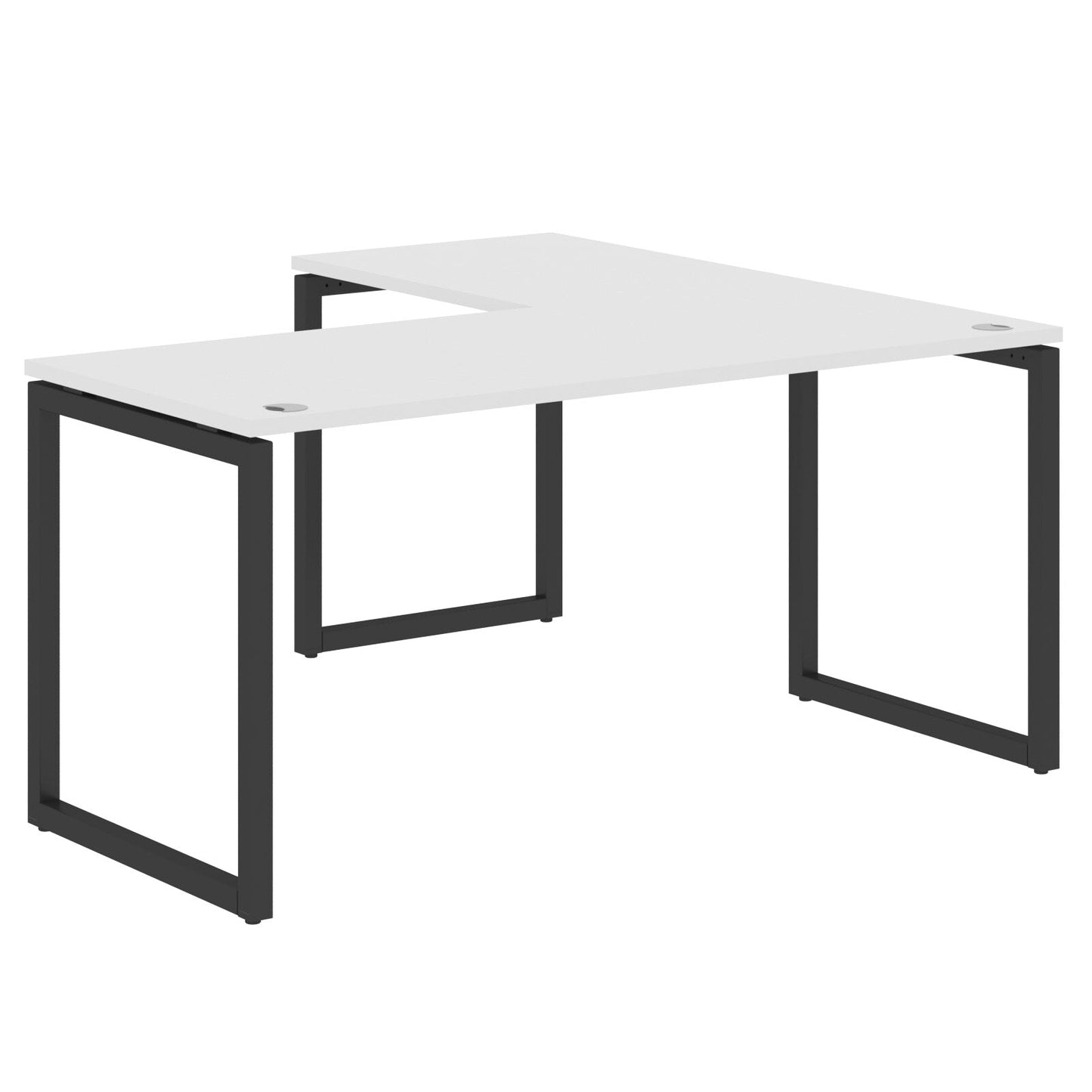 L SHAPE DESK MADE IN 25MM MFC TOP, E1 LAMINATE CHIPBOARD WITH WOODEN MODESTY PANEL 40X40MM METAL O SHAPE FRAMES by Treejar | Souqify