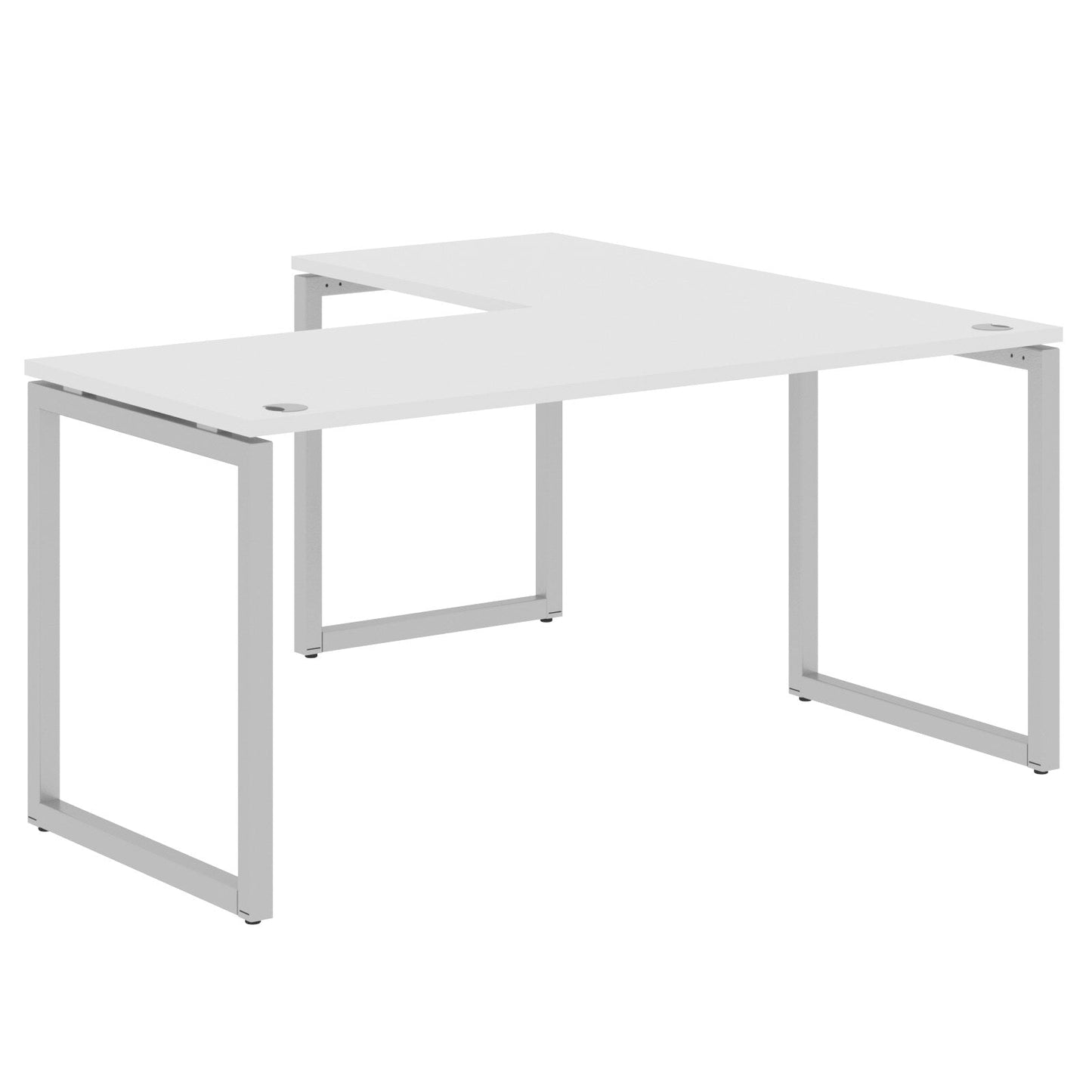 L SHAPE DESK MADE IN 25MM MFC TOP, E1 LAMINATE CHIPBOARD WITH WOODEN MODESTY PANEL 40X40MM METAL O SHAPE FRAMES by Treejar | Souqify