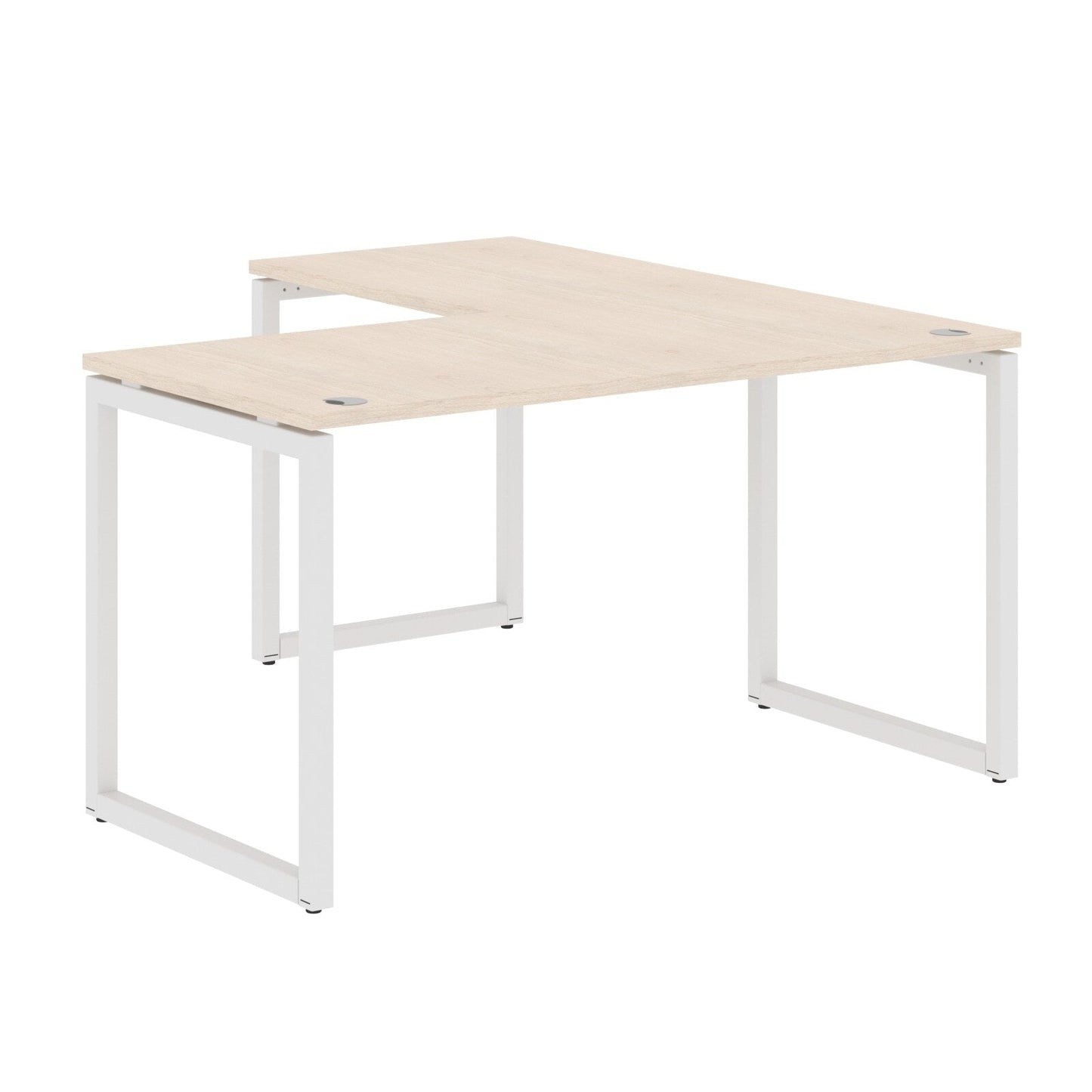 L SHAPE DESK MADE IN 25MM MFC TOP, E1 LAMINATE CHIPBOARD WITH WOODEN MODESTY PANEL 40X40MM METAL O SHAPE FRAMES by Treejar | Souqify