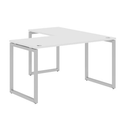 L SHAPE DESK MADE IN 25MM MFC TOP, E1 LAMINATE CHIPBOARD WITH WOODEN MODESTY PANEL 40X40MM METAL O SHAPE FRAMES by Treejar | Souqify