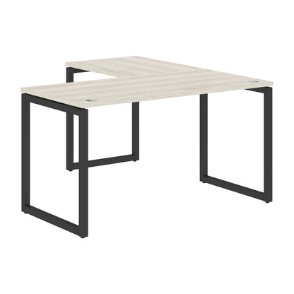 L SHAPE DESK MADE IN 25MM MFC TOP, E1 LAMINATE CHIPBOARD WITH WOODEN MODESTY PANEL 40X40MM METAL O SHAPE FRAMES by Treejar | Souqify