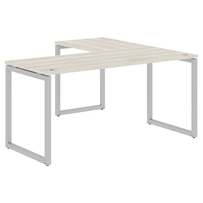 L SHAPE DESK MADE IN 25MM MFC TOP, E1 LAMINATE CHIPBOARD WITH WOODEN MODESTY PANEL 40X40MM METAL O SHAPE FRAMES by Treejar | Souqify