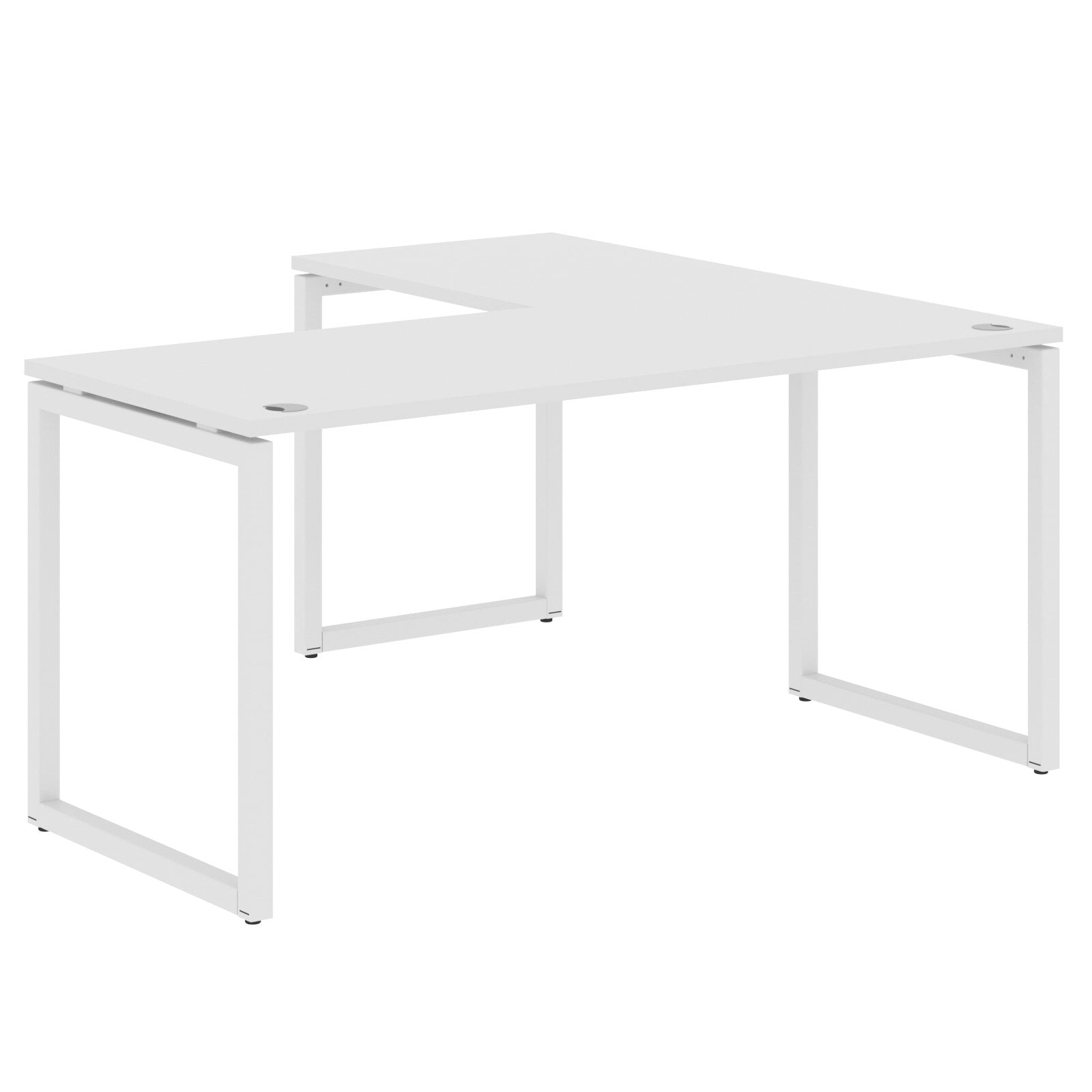 L SHAPE DESK MADE IN 25MM MFC TOP, E1 LAMINATE CHIPBOARD WITH WOODEN MODESTY PANEL 40X40MM METAL O SHAPE FRAMES by Treejar | Souqify