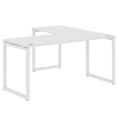 L SHAPE DESK MADE IN 25MM MFC TOP, E1 LAMINATE CHIPBOARD WITH WOODEN MODESTY PANEL 40X40MM METAL O SHAPE FRAMES by Treejar | Souqify