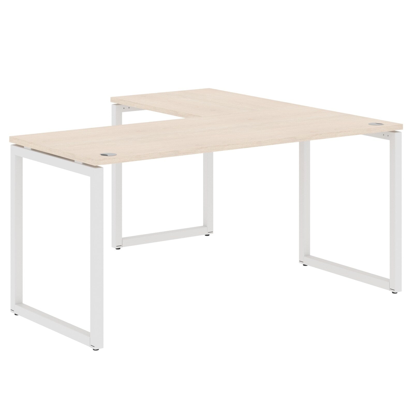 L SHAPE DESK MADE IN 25MM MFC TOP, E1 LAMINATE CHIPBOARD WITH WOODEN MODESTY PANEL 40X40MM METAL O SHAPE FRAMES by Treejar | Souqify