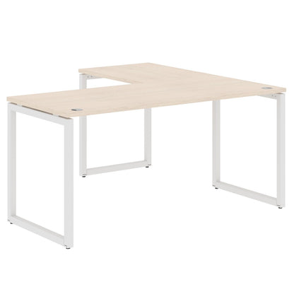 L SHAPE DESK MADE IN 25MM MFC TOP, E1 LAMINATE CHIPBOARD WITH WOODEN MODESTY PANEL 40X40MM METAL O SHAPE FRAMES by Treejar | Souqify