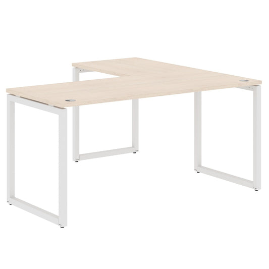 L SHAPE DESK MADE IN 25MM MFC TOP, E1 LAMINATE CHIPBOARD WITH WOODEN MODESTY PANEL 40X40MM METAL O SHAPE FRAMES by Treejar | Souqify