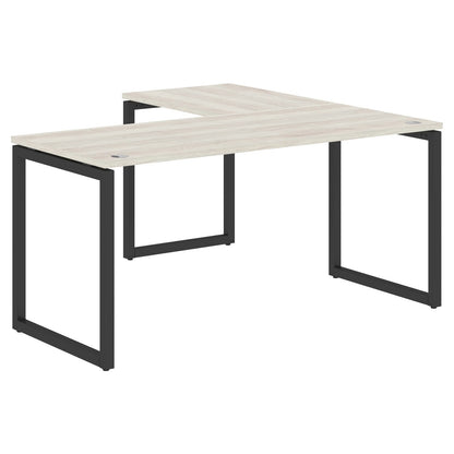 L SHAPE DESK MADE IN 25MM MFC TOP, E1 LAMINATE CHIPBOARD WITH WOODEN MODESTY PANEL 40X40MM METAL O SHAPE FRAMES by Treejar | Souqify