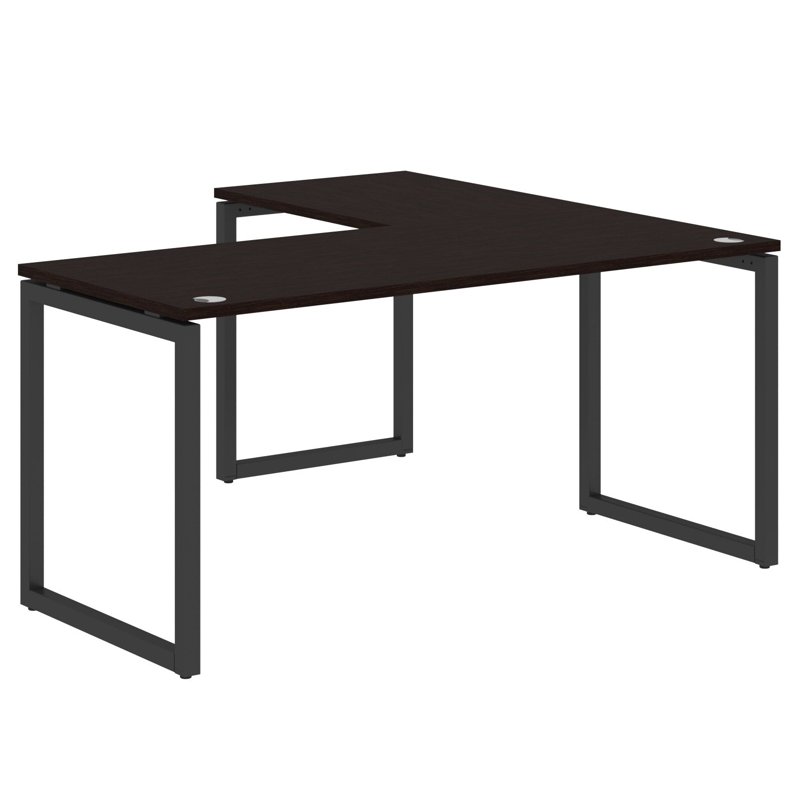 L SHAPE DESK MADE IN 25MM MFC TOP, E1 LAMINATE CHIPBOARD WITH WOODEN MODESTY PANEL 40X40MM METAL O SHAPE FRAMES by Treejar | Souqify