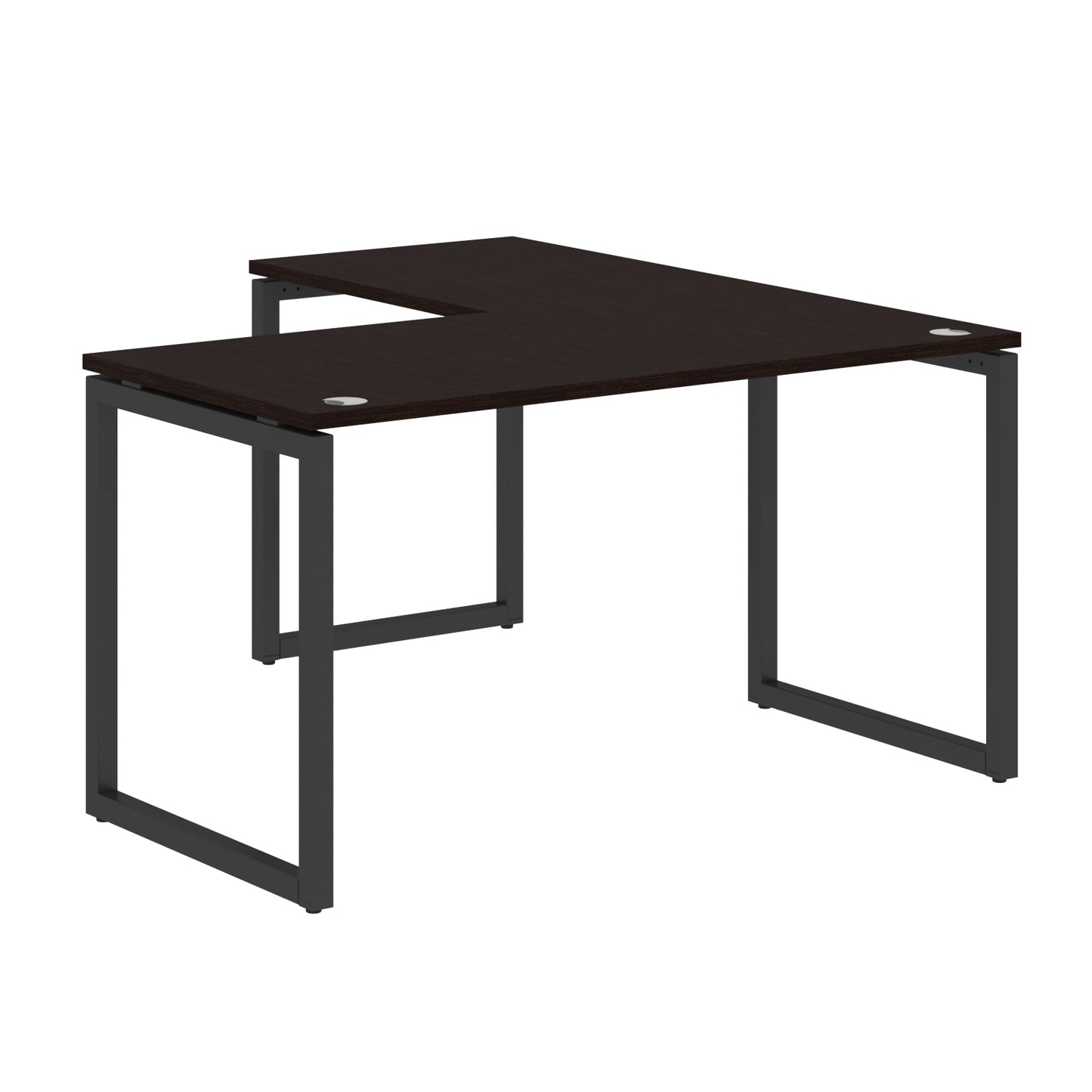 L SHAPE DESK MADE IN 25MM MFC TOP, E1 LAMINATE CHIPBOARD WITH WOODEN MODESTY PANEL 40X40MM METAL O SHAPE FRAMES by Treejar | Souqify