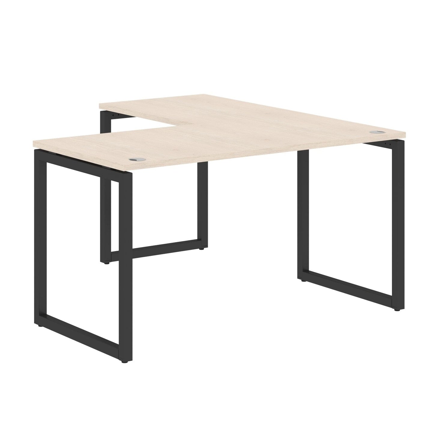 L SHAPE DESK MADE IN 25MM MFC TOP, E1 LAMINATE CHIPBOARD WITH WOODEN MODESTY PANEL 40X40MM METAL O SHAPE FRAMES by Treejar | Souqify