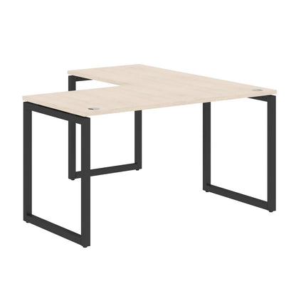 L SHAPE DESK MADE IN 25MM MFC TOP, E1 LAMINATE CHIPBOARD WITH WOODEN MODESTY PANEL 40X40MM METAL O SHAPE FRAMES by Treejar | Souqify