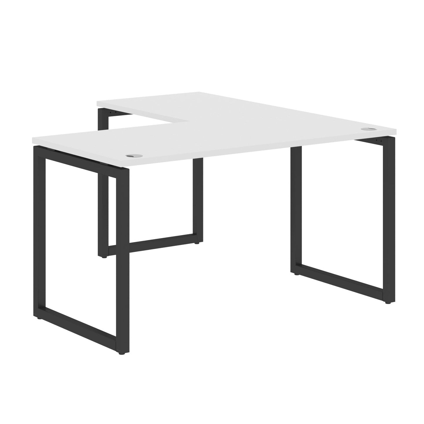 L SHAPE DESK MADE IN 25MM MFC TOP, E1 LAMINATE CHIPBOARD WITH WOODEN MODESTY PANEL 40X40MM METAL O SHAPE FRAMES by Treejar | Souqify