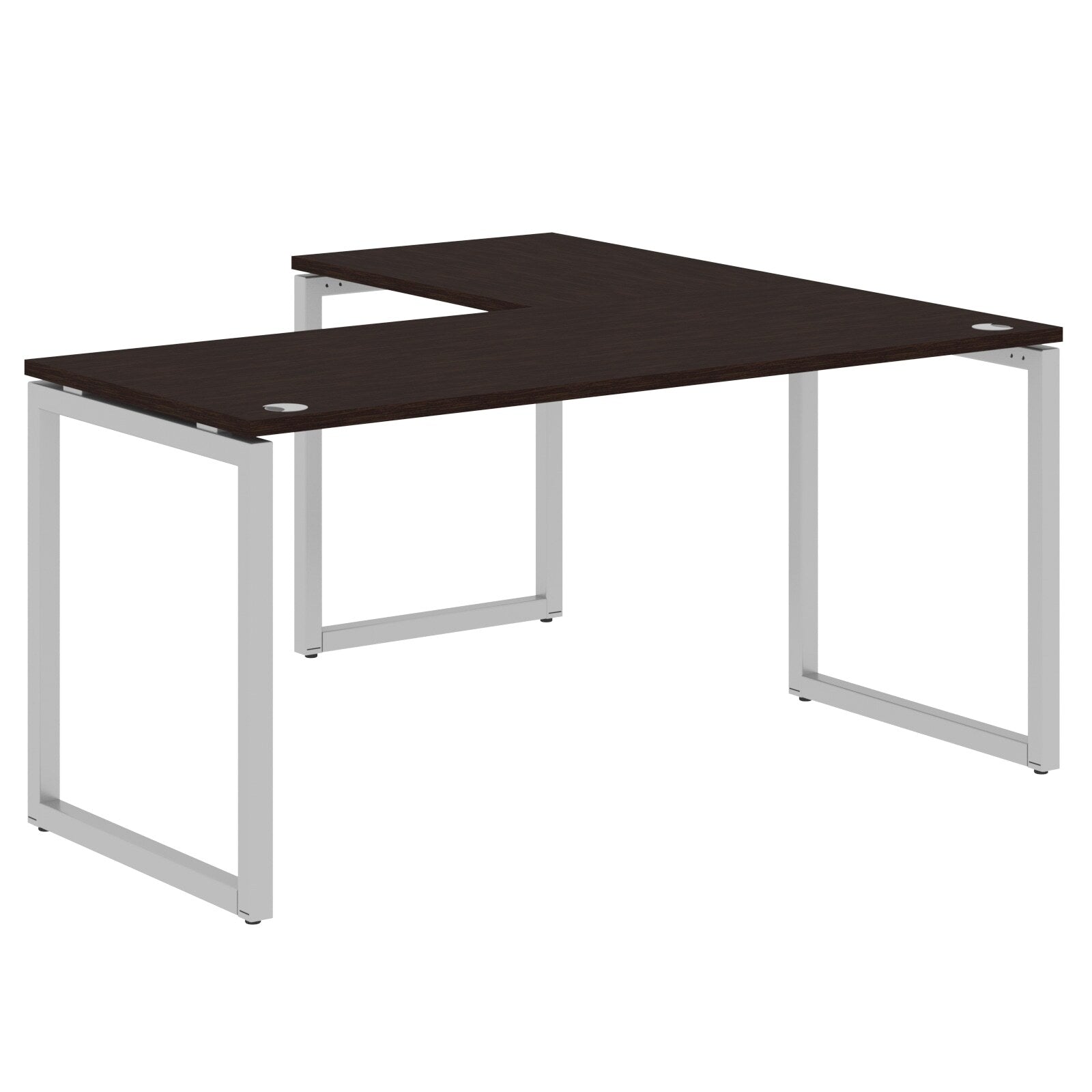L SHAPE DESK MADE IN 25MM MFC TOP, E1 LAMINATE CHIPBOARD WITH WOODEN MODESTY PANEL 40X40MM METAL O SHAPE FRAMES by Treejar | Souqify