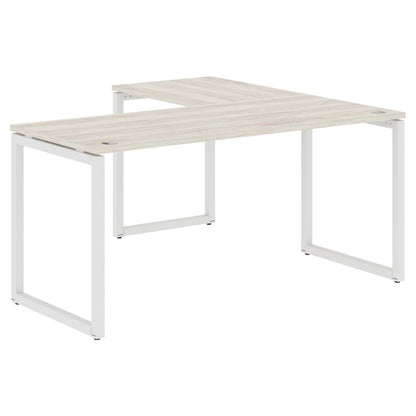 L SHAPE DESK MADE IN 25MM MFC TOP, E1 LAMINATE CHIPBOARD WITH WOODEN MODESTY PANEL 40X40MM METAL O SHAPE FRAMES by Treejar | Souqify